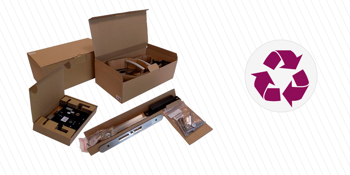 Electronic locks with recyclable packaging